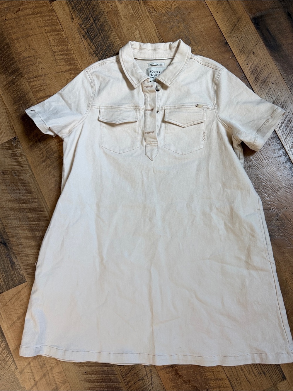 Scotch & Soda Kids Cream Short-Sleeve Polo Dress